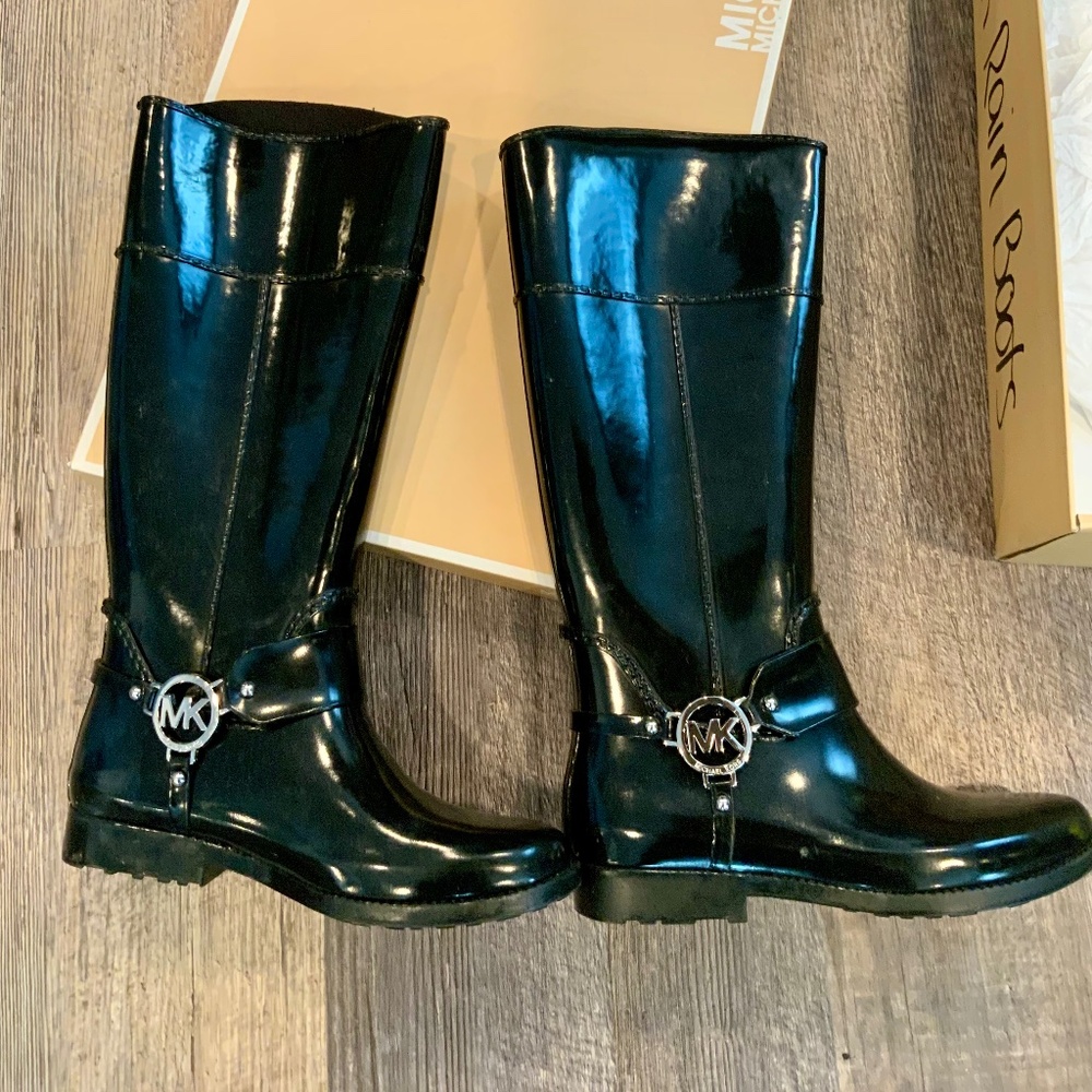 Michael Kors Tall Rainboots / Black / Sz 7 - Picture 6 of 6